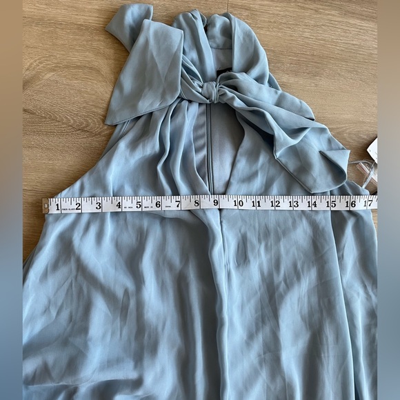 1. STATE Sleeveless Wide Leg Flowy Jumpsuit High Neck Light Blue SZ S - Picture 11 of 16